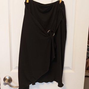 Black Midi formal Flared Skirt